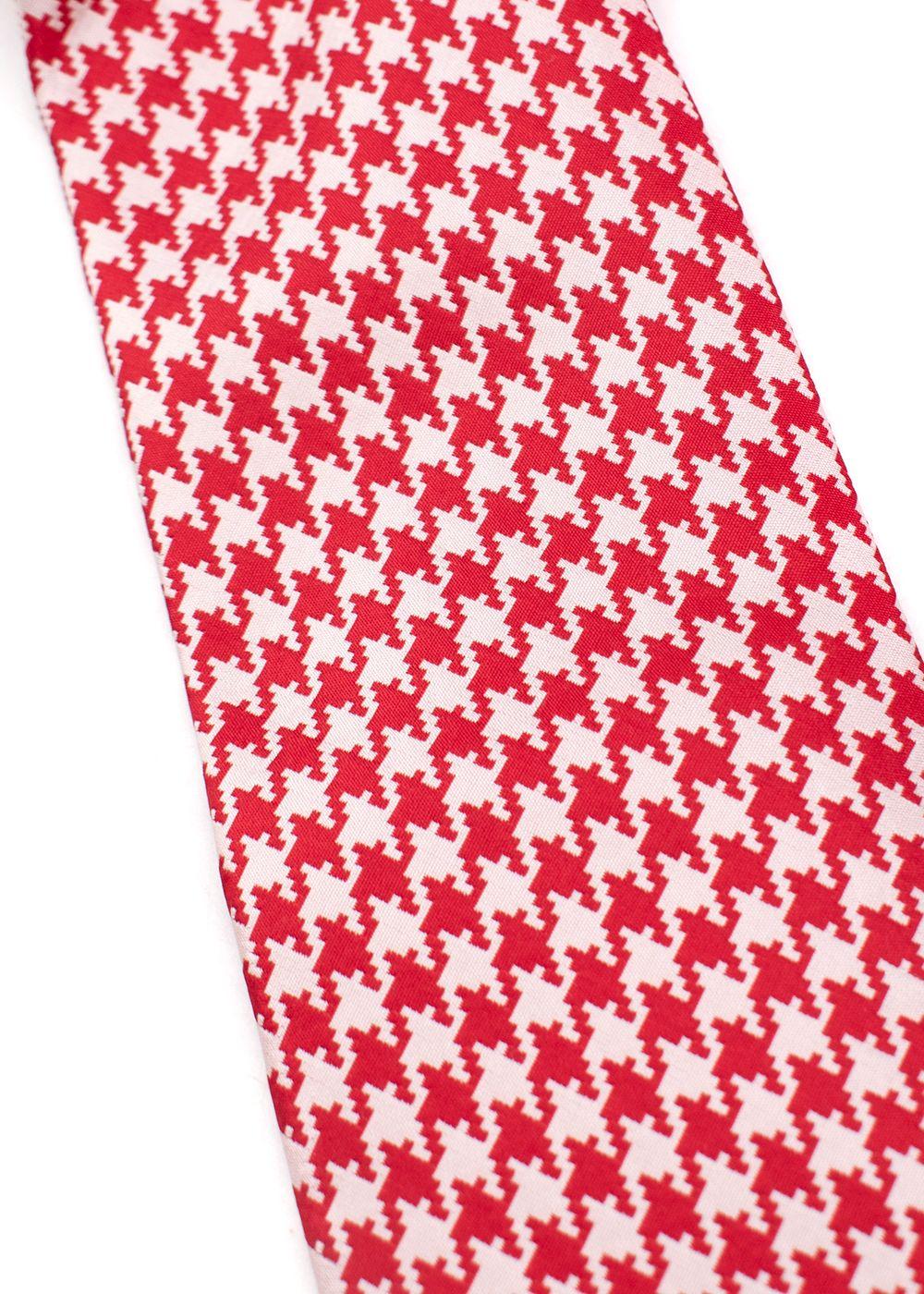 Red & White Houndstooth Tie