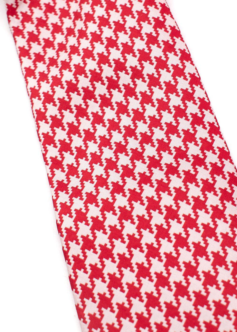 Red & White Houndstooth Tie