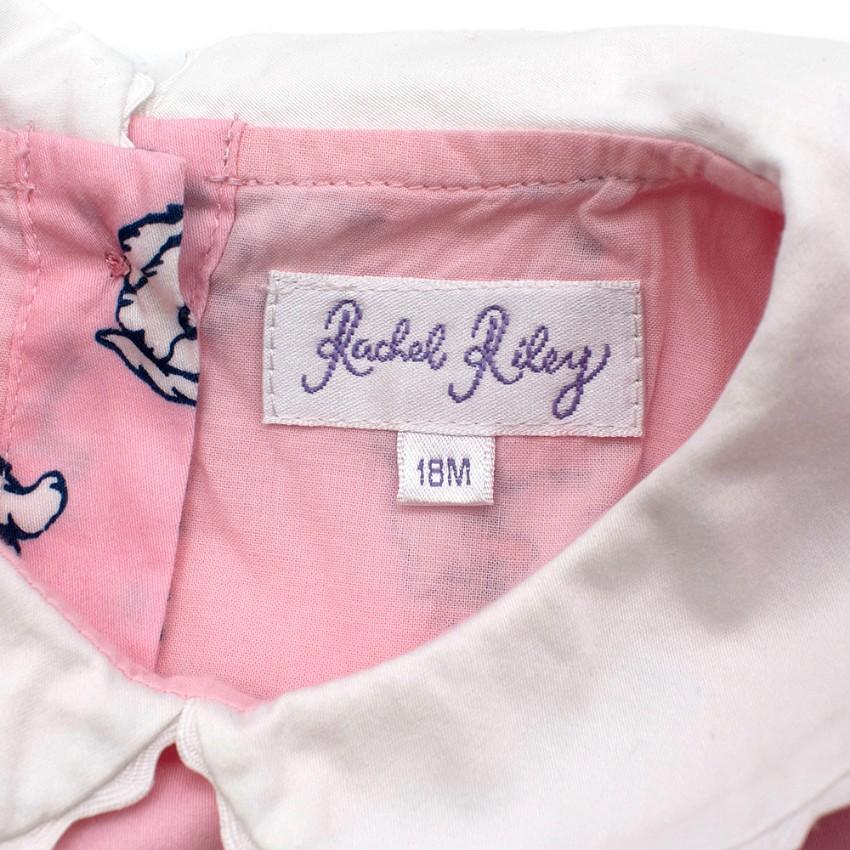 Rachel Riley Pink Cat Pattern Dress and Shorts Two Piece