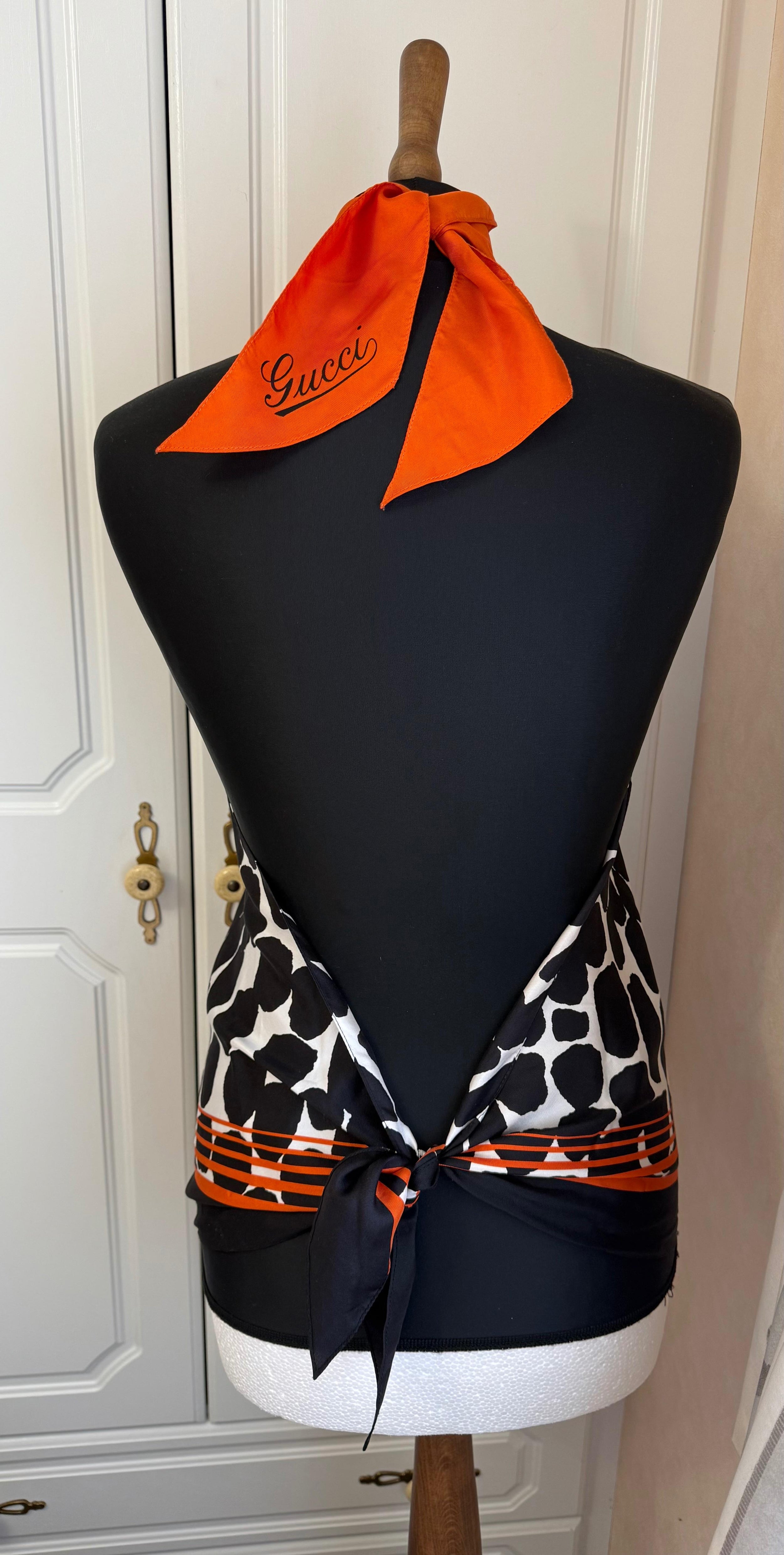 Gucci Printed Silk Halter Top
