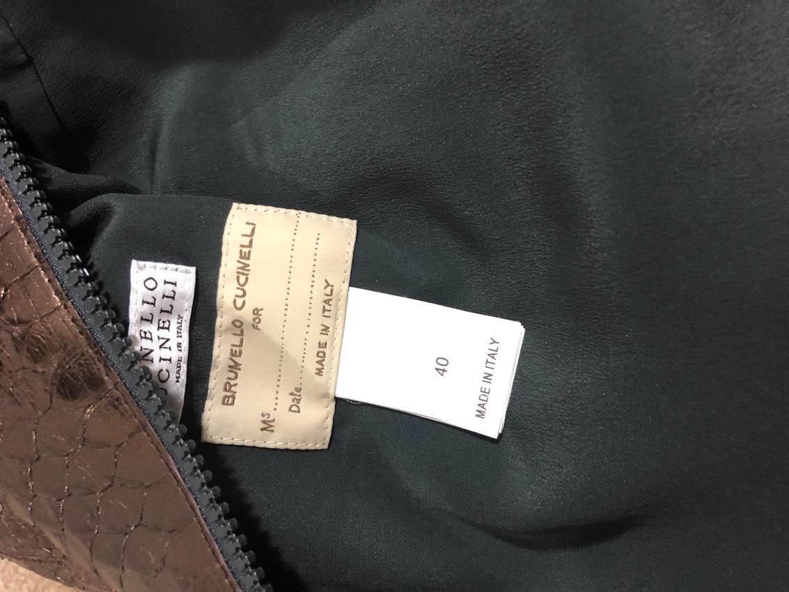 Brunello Cucinelli Metallic Python Bomber Jacket