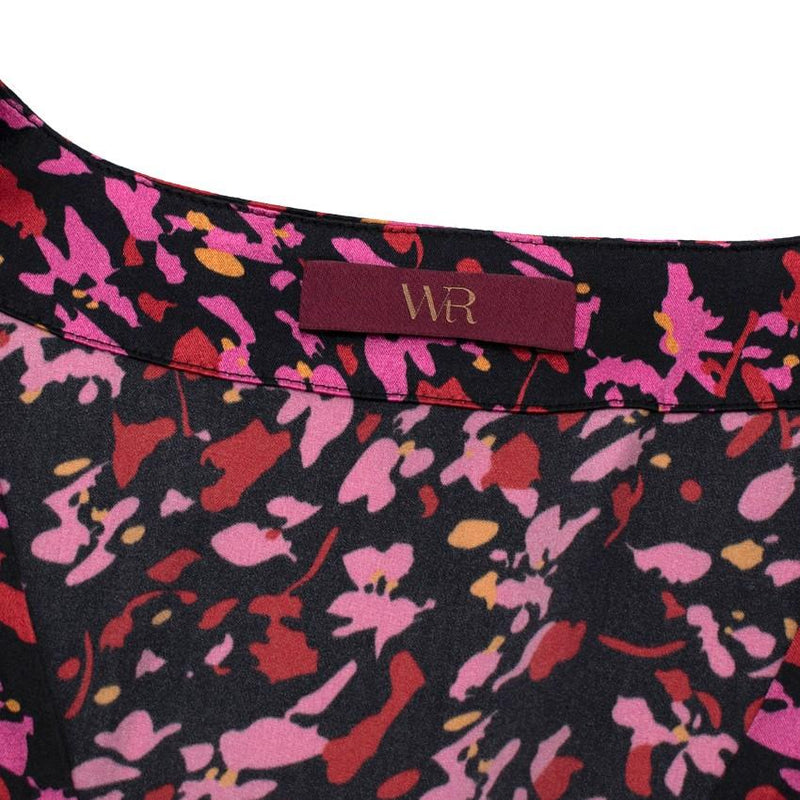 WtR Black Satin Ditzy Floral Maxi Dress