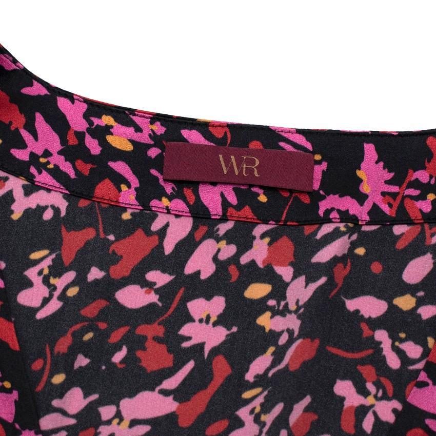 WtR Black Satin Ditzy Floral Maxi Dress