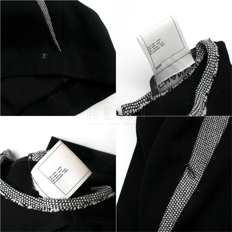 Chanel Black & SIlver Wool Blend Mini Dress