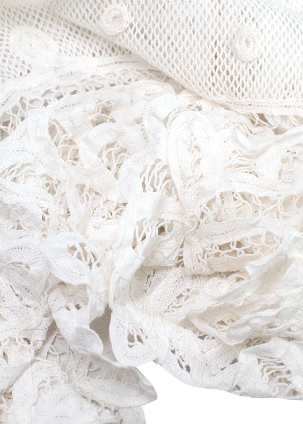 LoveShackFancy White Crochet Maxi Dress