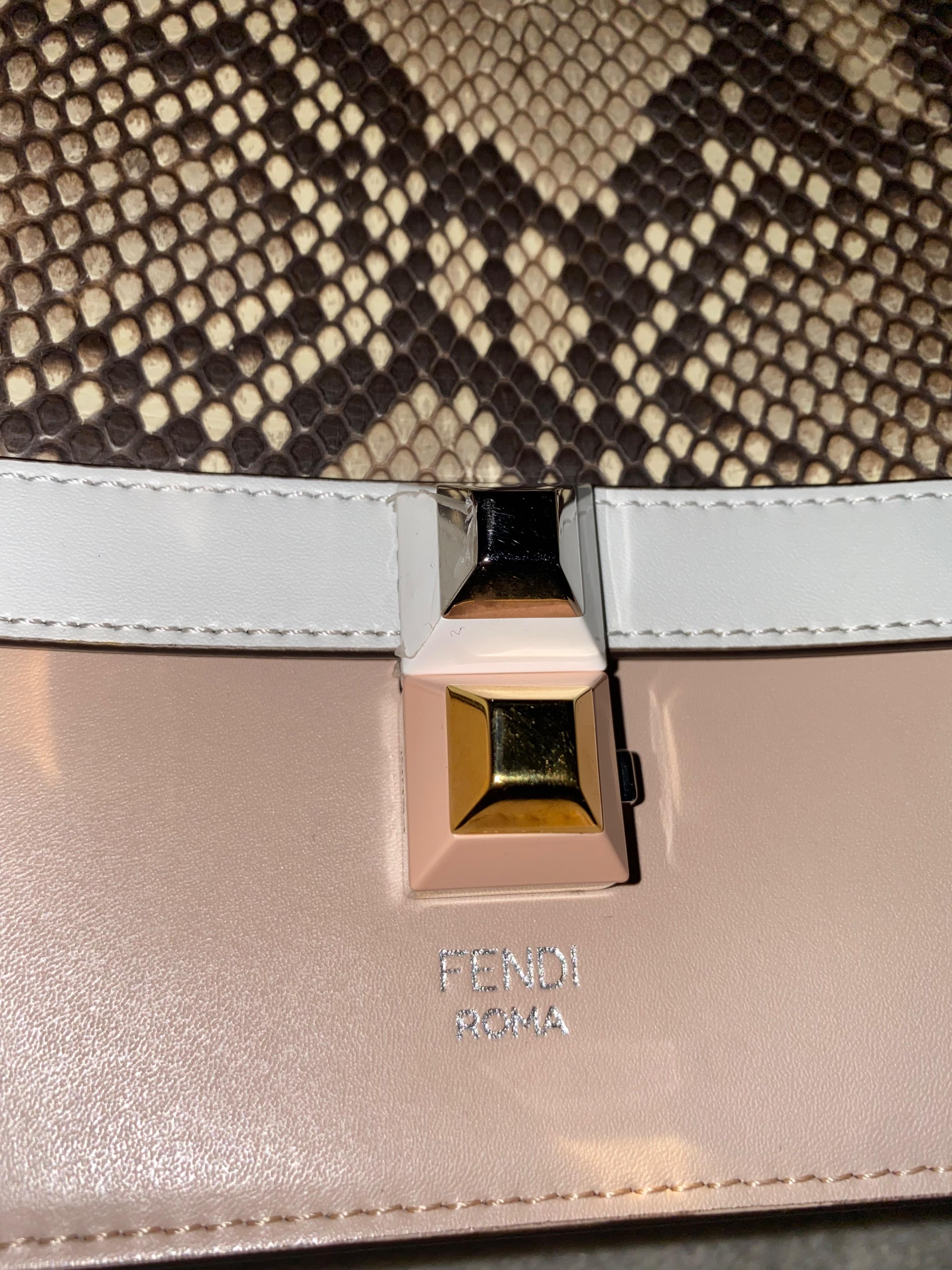 Pink leather & python Kan I bag