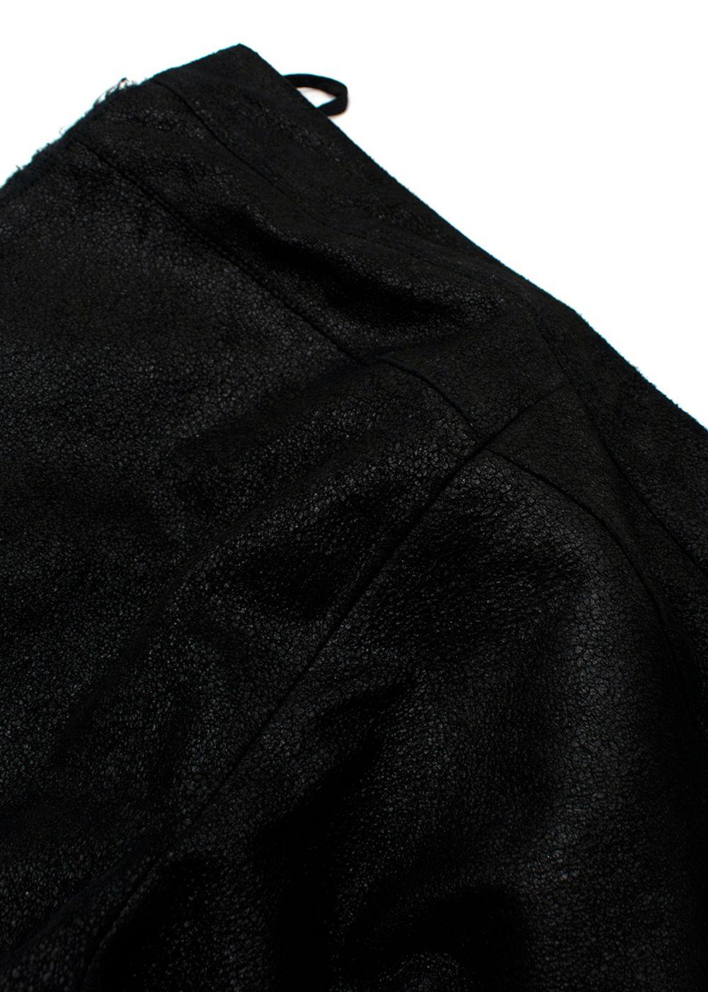 Chanel Black Coated Lambskin Leather Pants