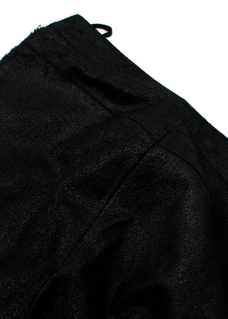 Chanel Black Coated Lambskin Leather Pants