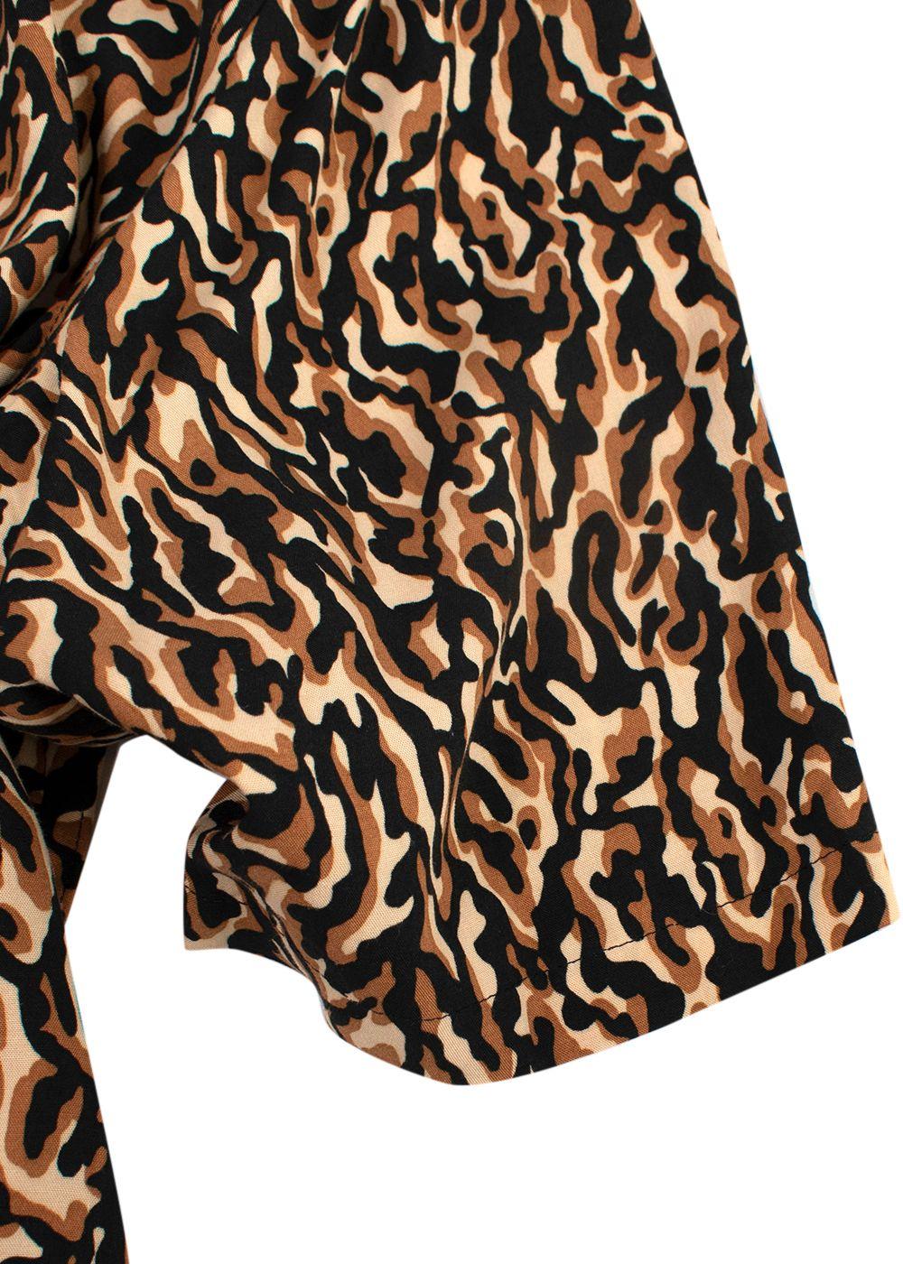 Saint Laurent Brown Printed Short Sleeve Shirt
