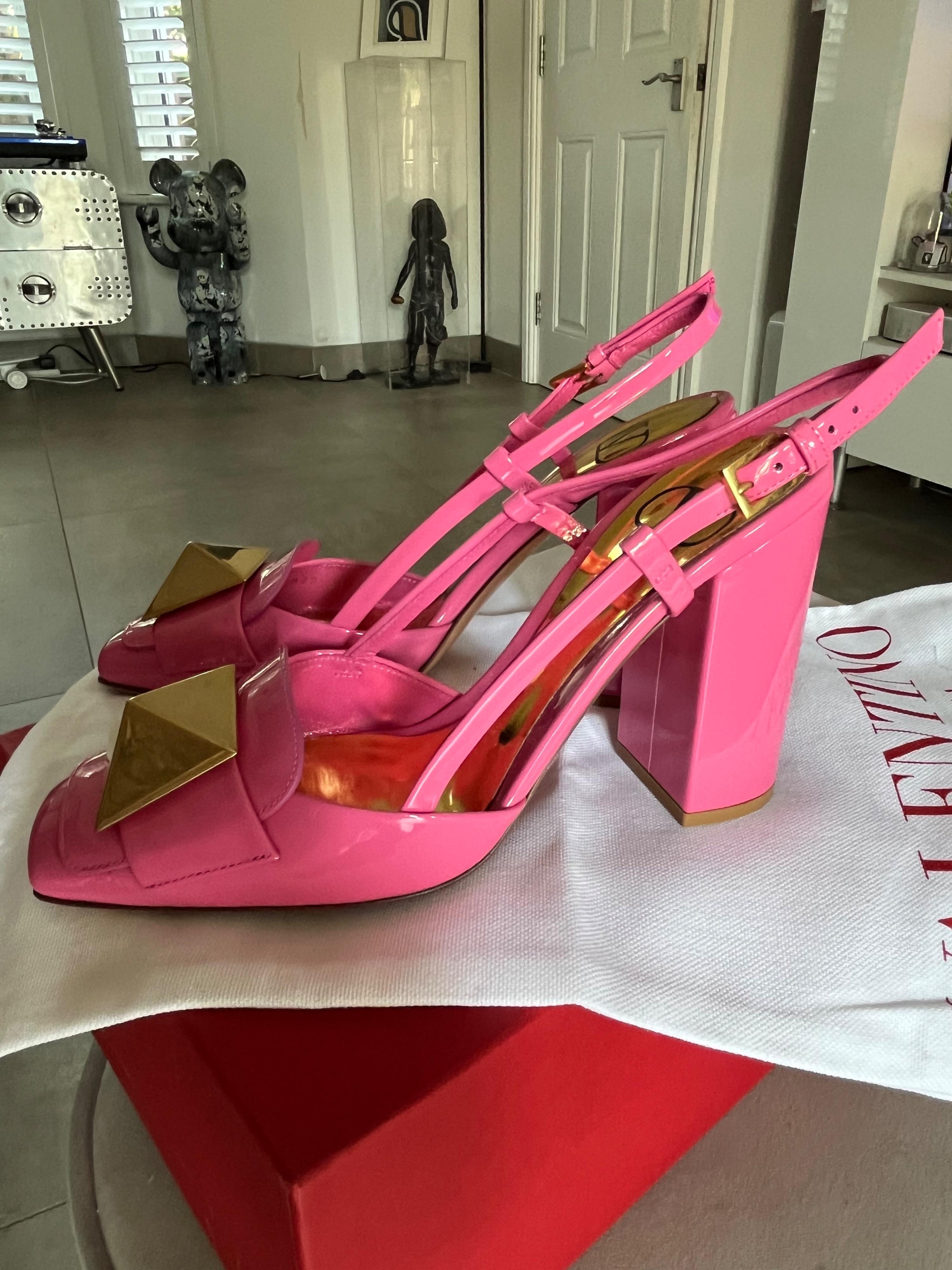 Valentino Pink One Stud Slingback Pumps