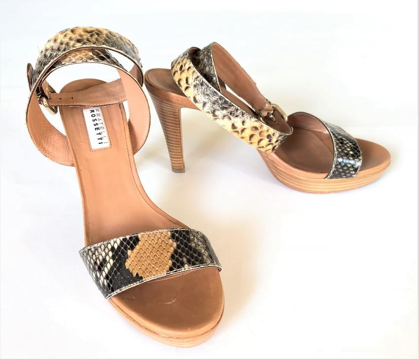 Fratelli Rossetti python-effect leather platform sandals