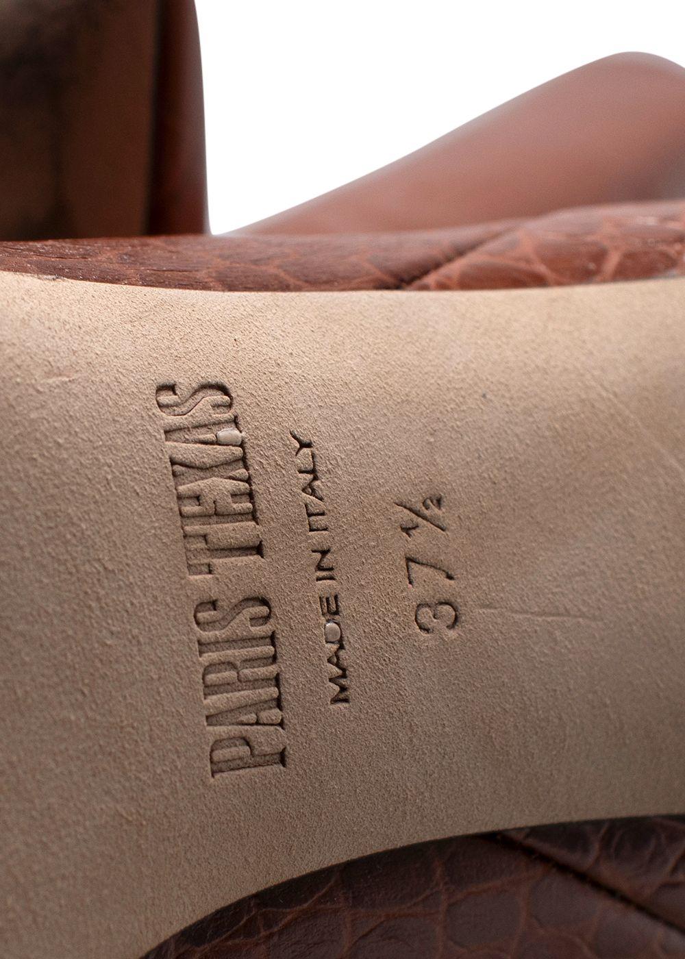 Paris Texas Stiletto 60 Crocodile-effect Leather Knee-high Boots