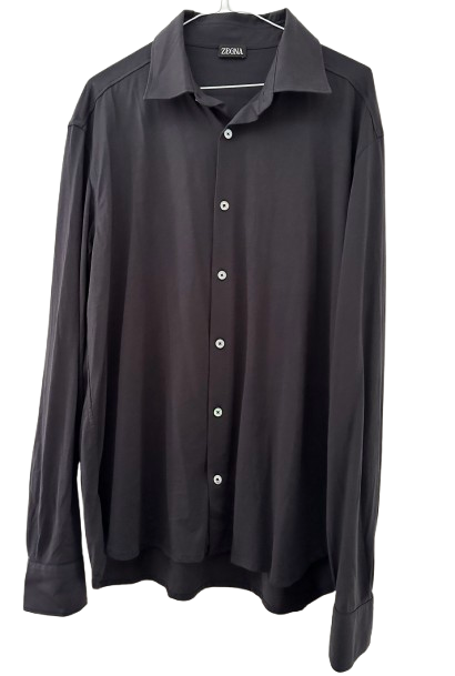 Zegna Dark Navy Cotton Shirt