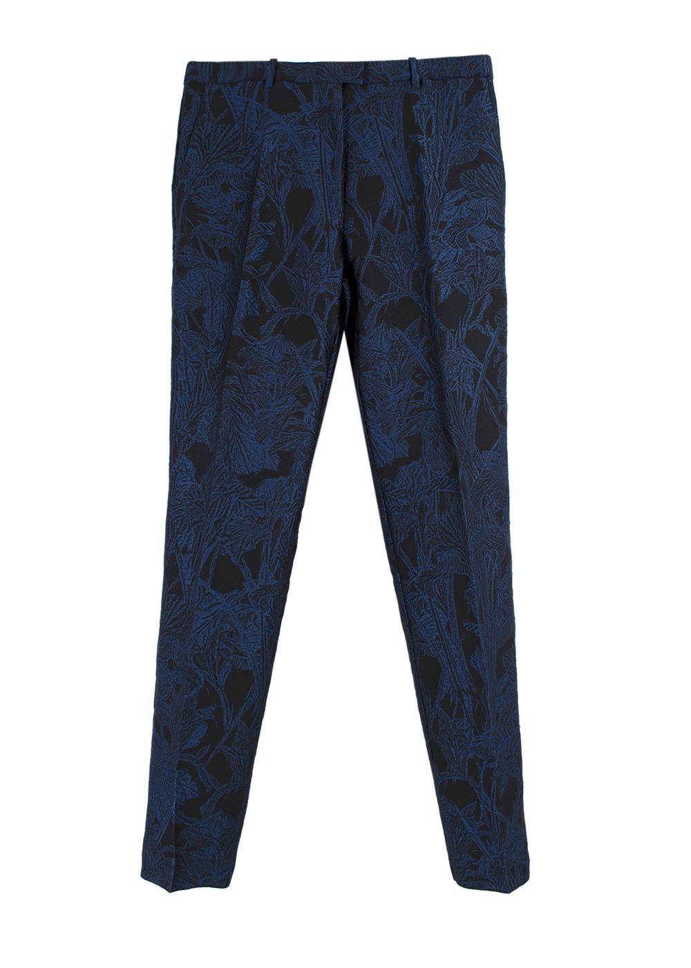 Roberto Cavalli Blue Tropical Brocade Trouser Suit