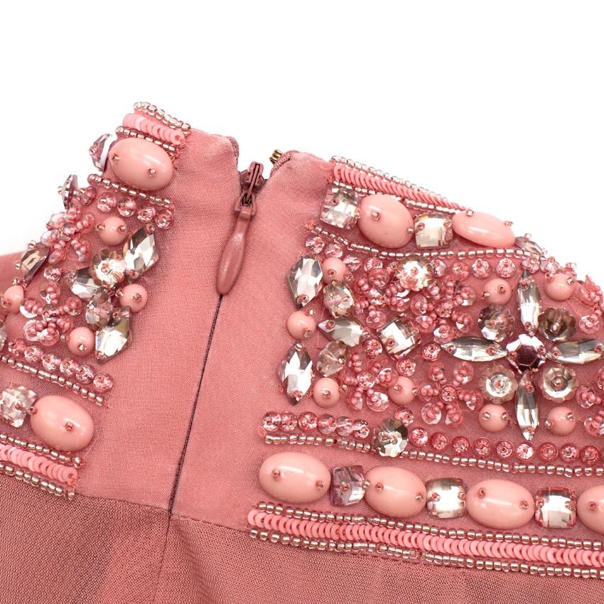 Zuhair Murad Pink Chiffon Embellished Gown