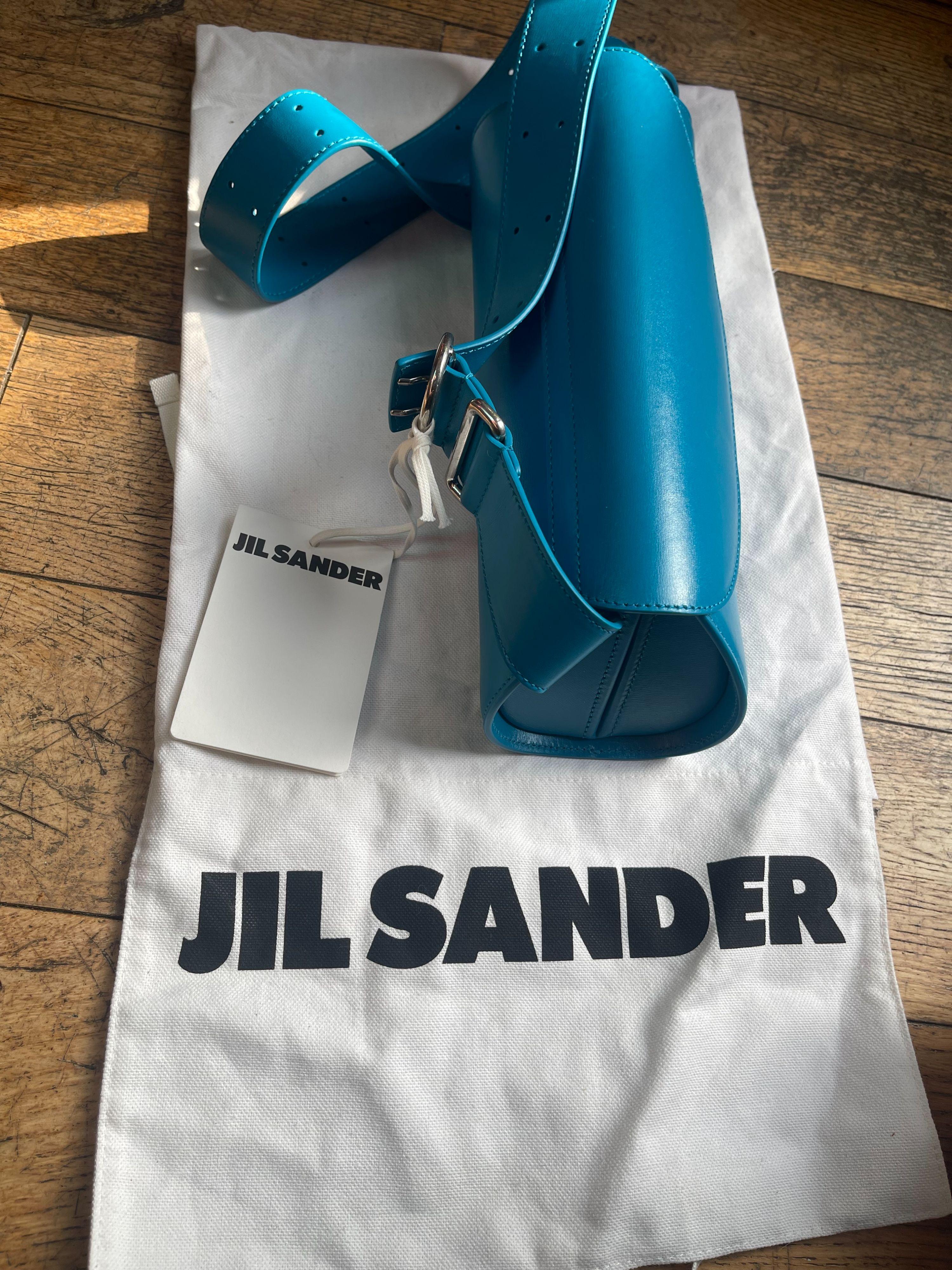 Turquoise Leather Cannolo bag