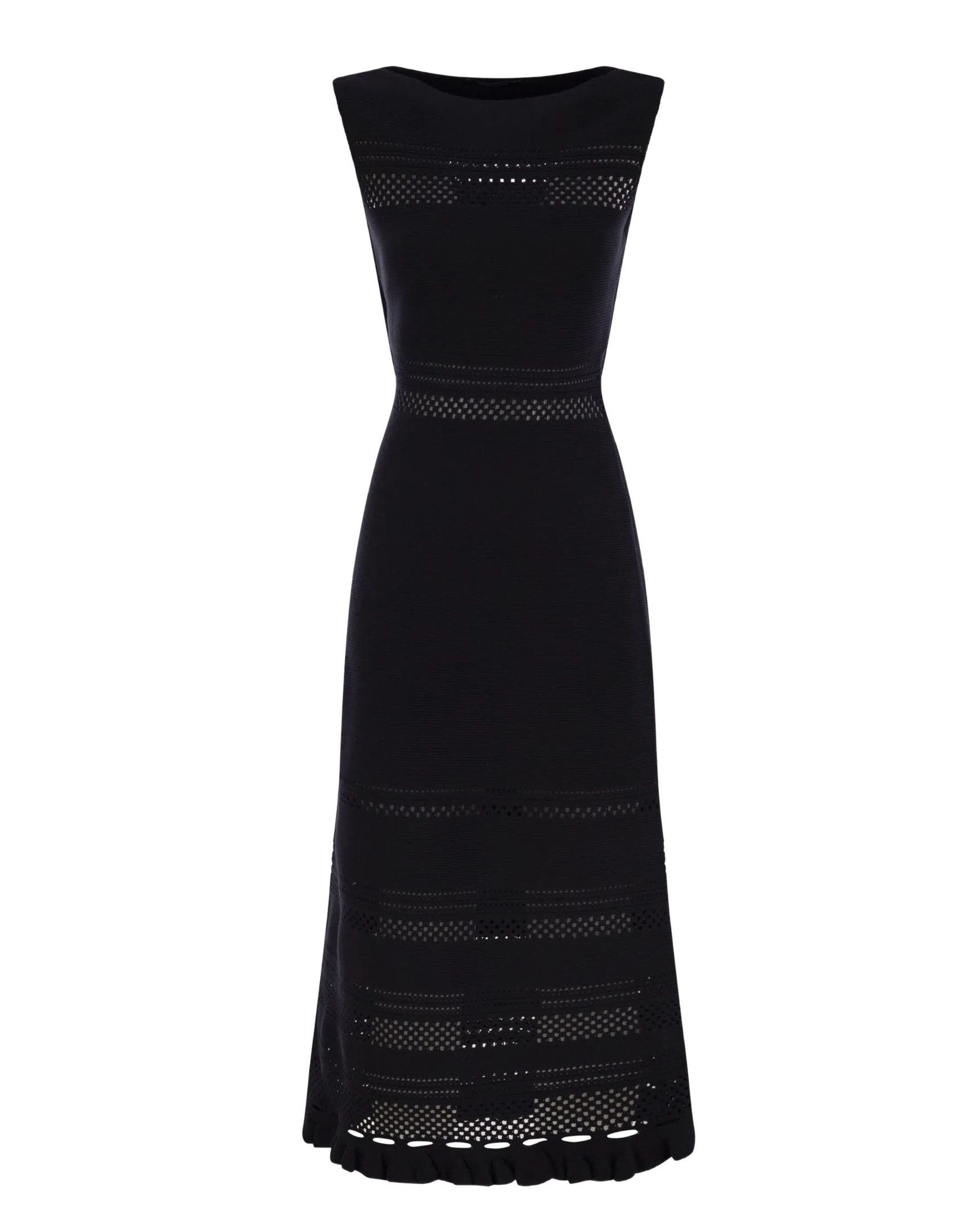 Fabiana Filippi Navy Cotton Sleeveless Midi Dress