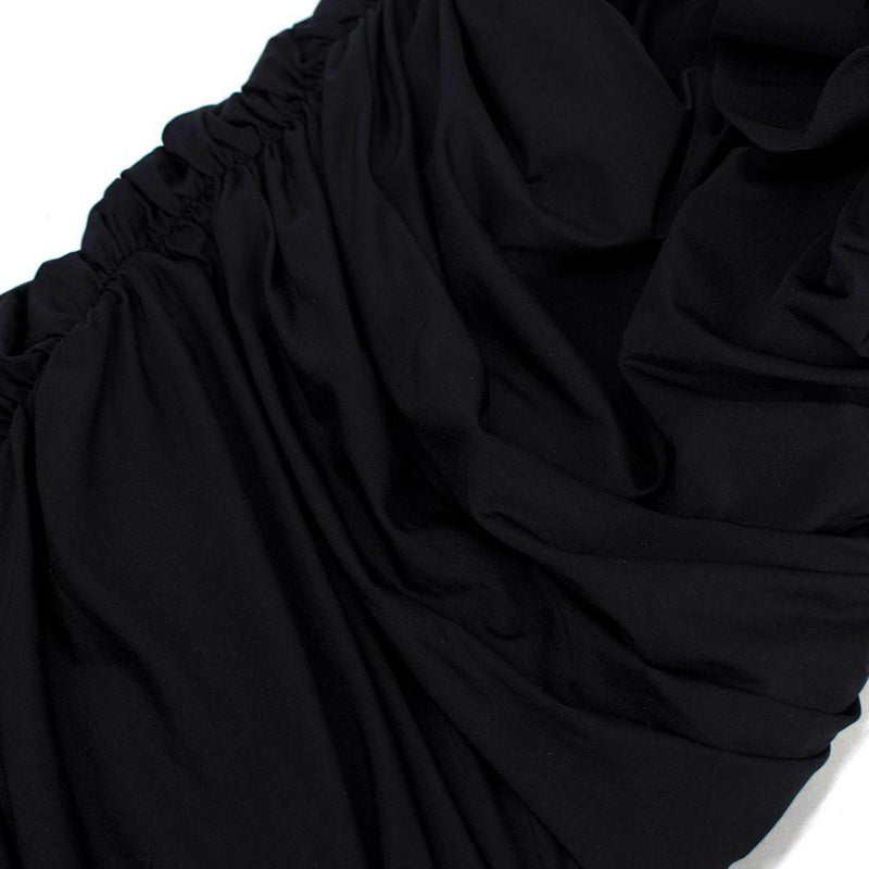 Maygel Coronel Black One-Shoulder Draped Mirmar Dress