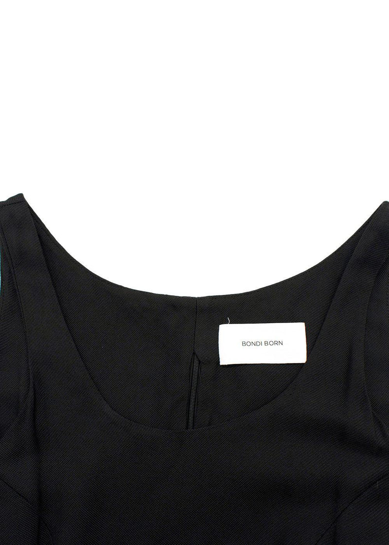 Bondi Born Black Tenerife Knotted Cutout Gauze Midi Dress
