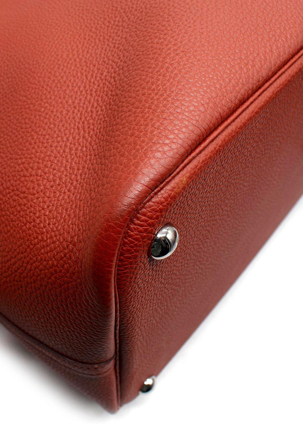 Hermes  Bolide 45in Brique Togo Leather  with Palladium Hardware