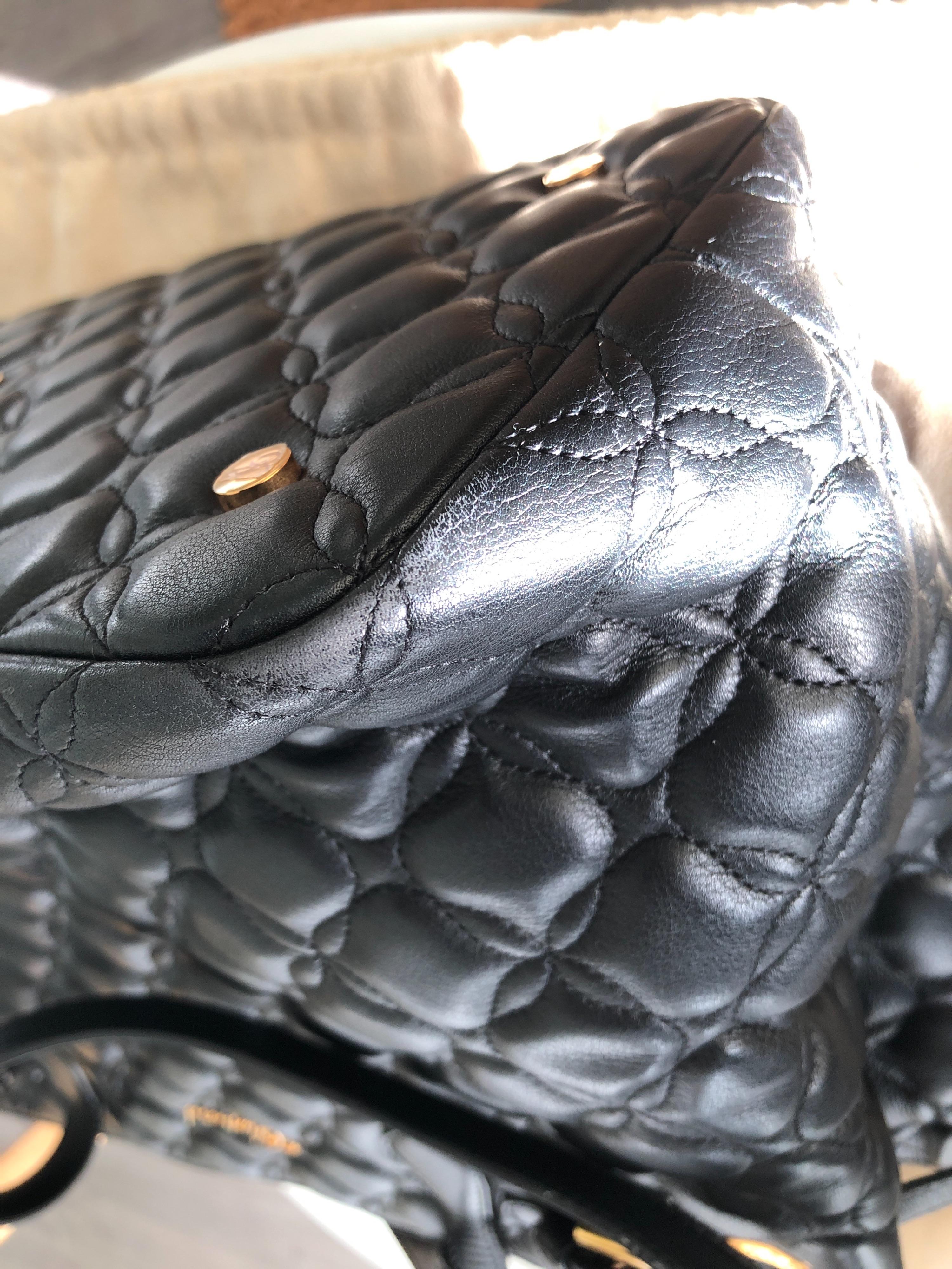 Black Quilted Leather Tote