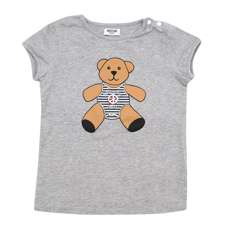 Moschino Baby Grey Teddy Bear Print T-shirt