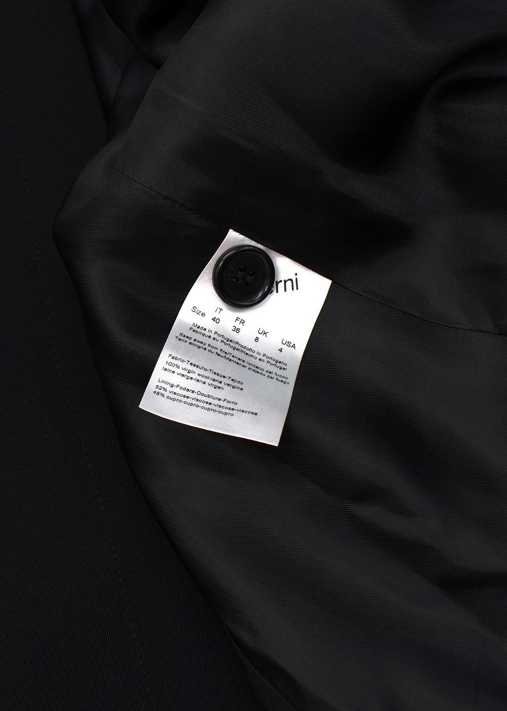 Off Shoulder Black Virgin Wool Top