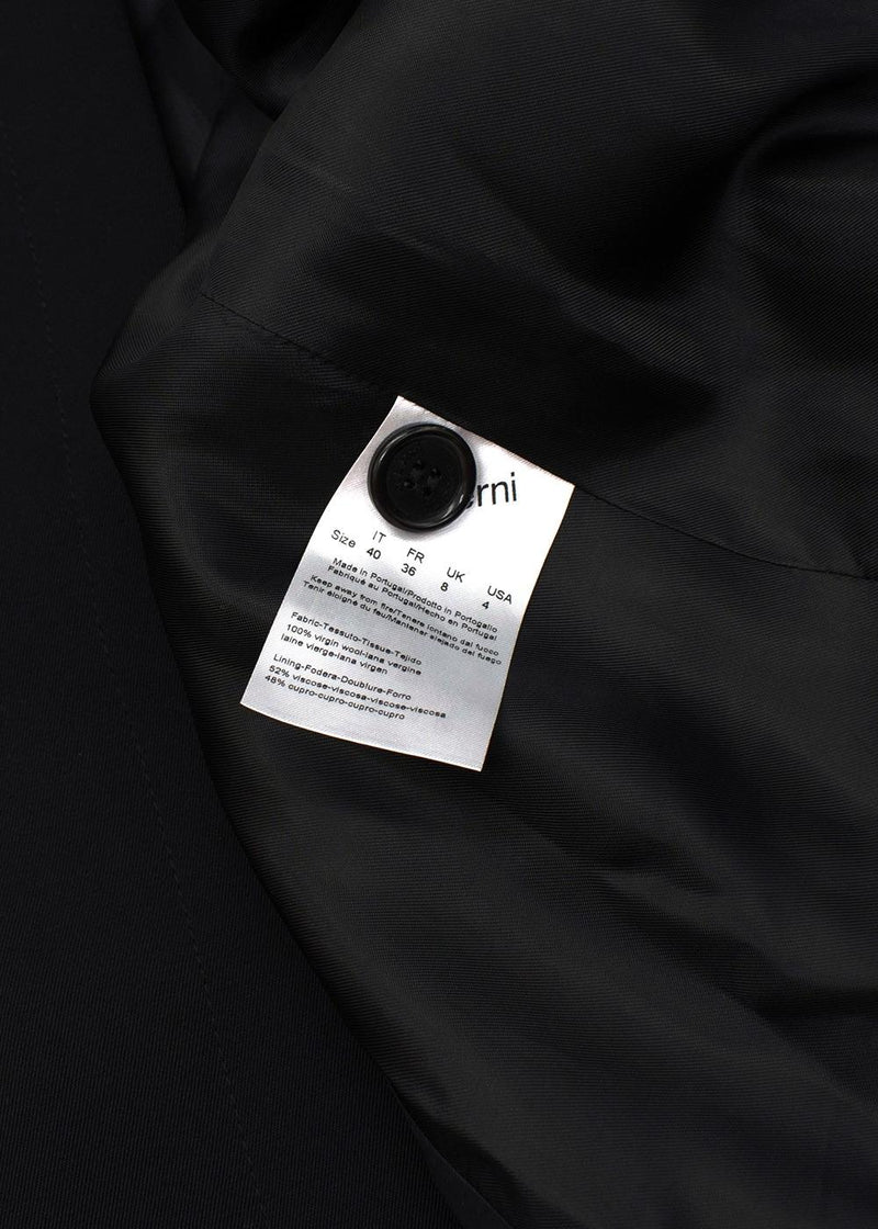 Off Shoulder Black Virgin Wool Top