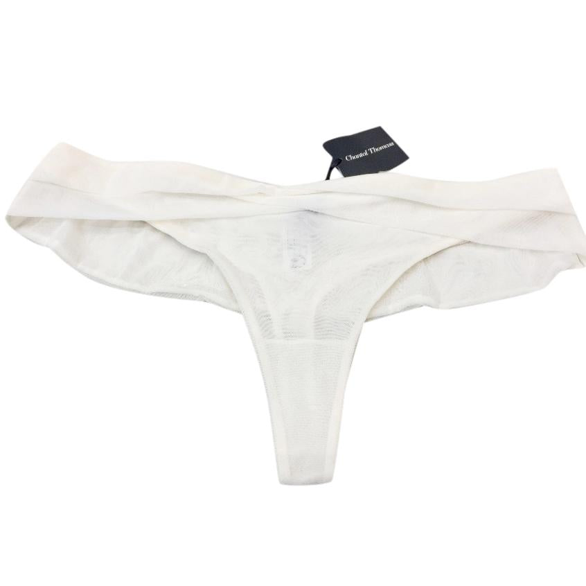 Chantal Thomass Ivory Tulle Fluted Thong