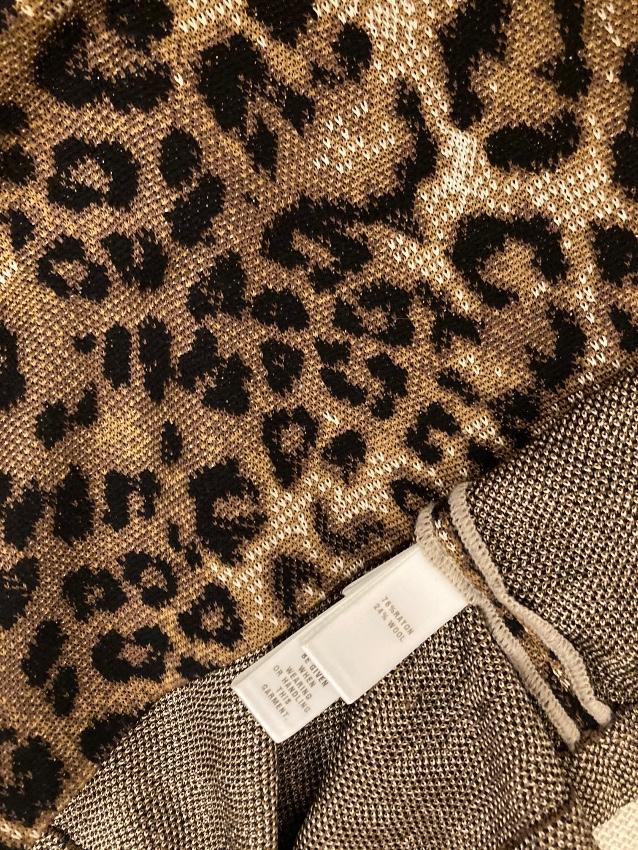St. John Leopard Print Wool Blend Jersey Dress