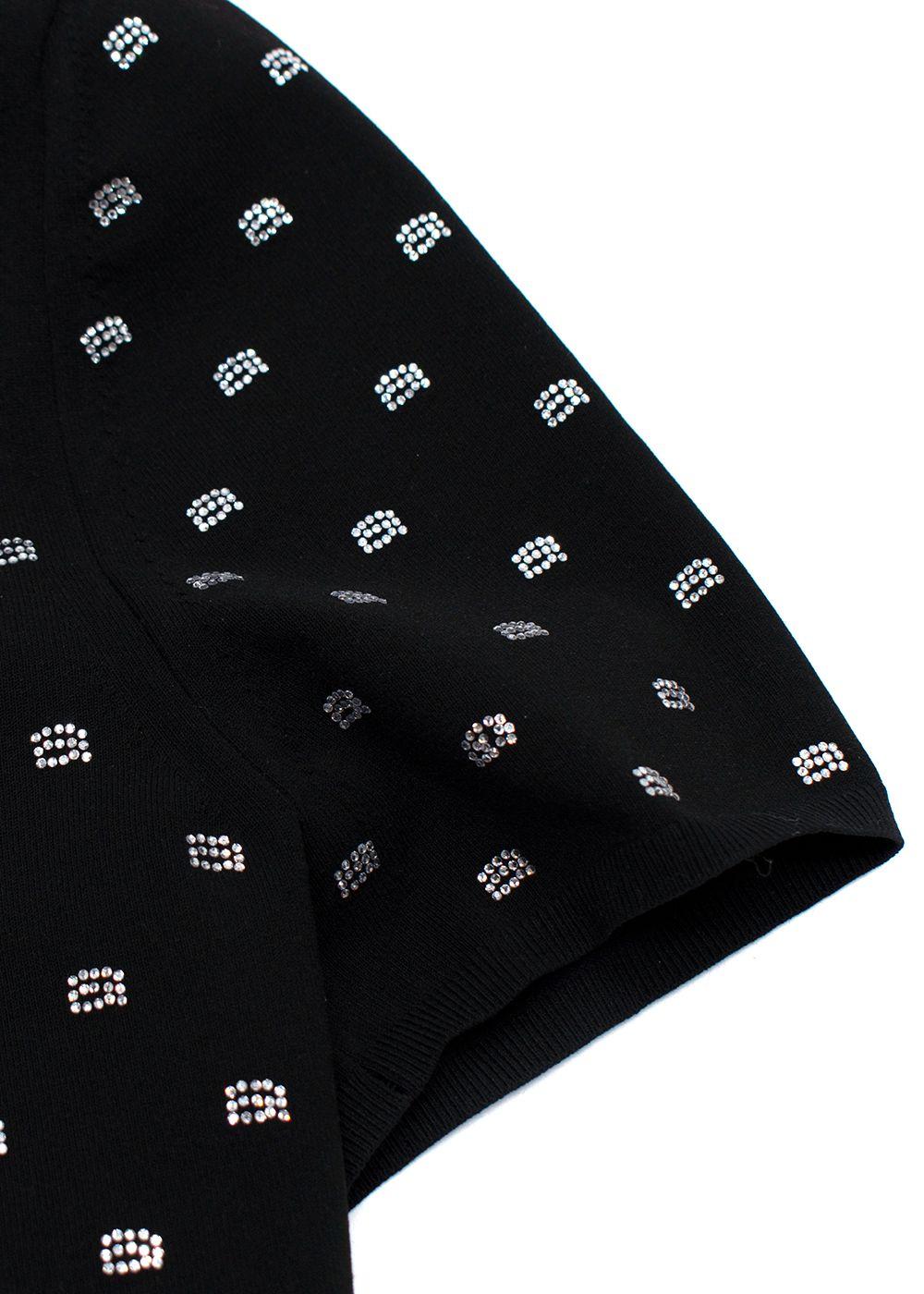Alexander Wang Black Cropped Crystal T-Shirt