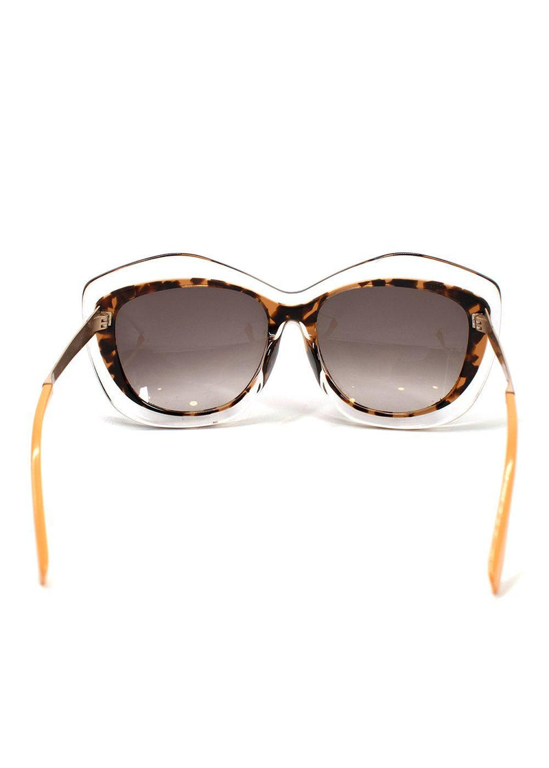 Fendi Brown Tortoise Shell Cat Eye Gradient Sunglasses