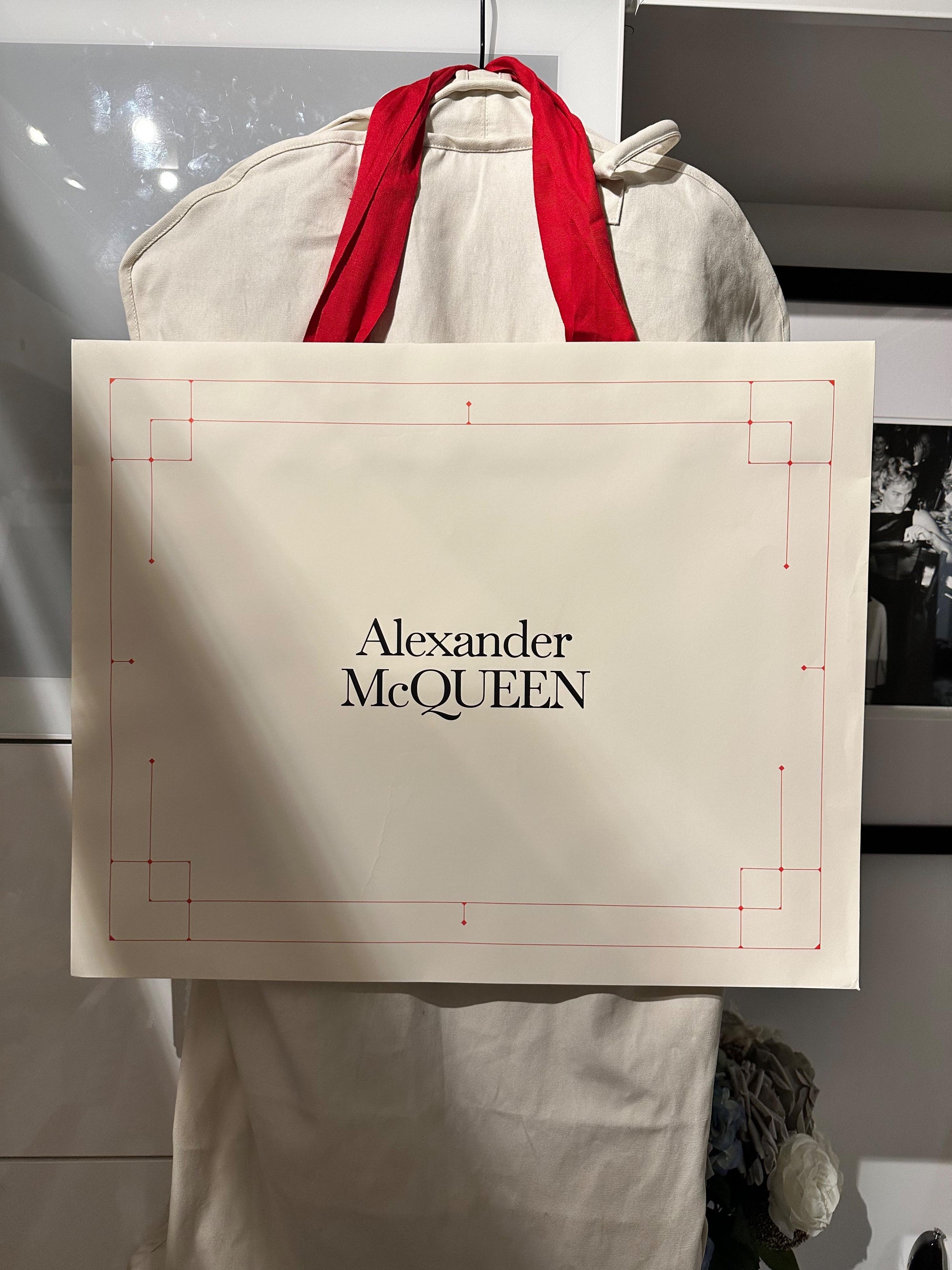 Alexander Mcqueen Pinstripe and Checked Wool Midi Dress