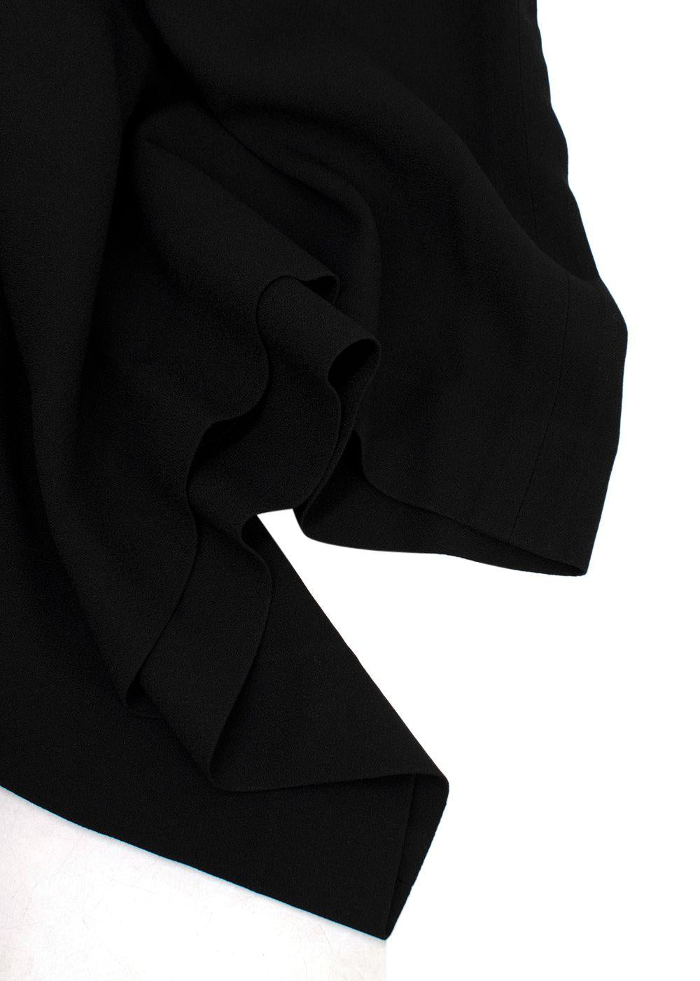 Saint Laurent Black Peter Pan Collar Mini Dress with Neck Tie Detail