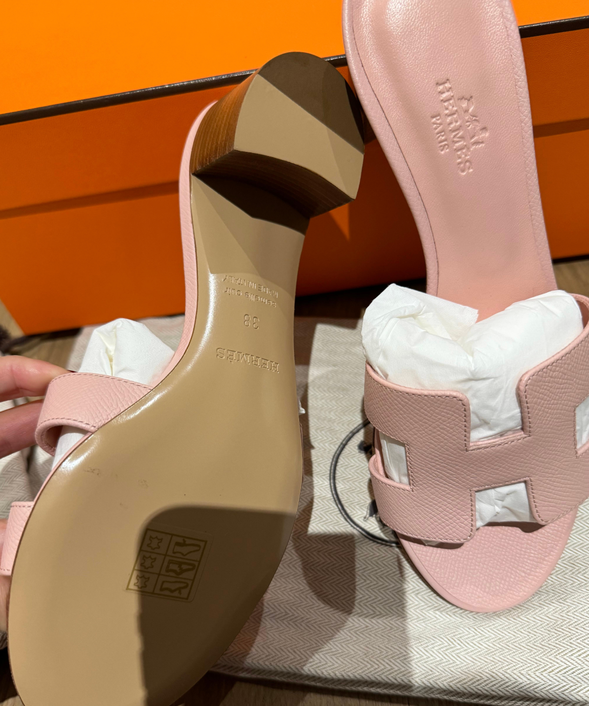Hermes Pale Pink Oasis Sandals