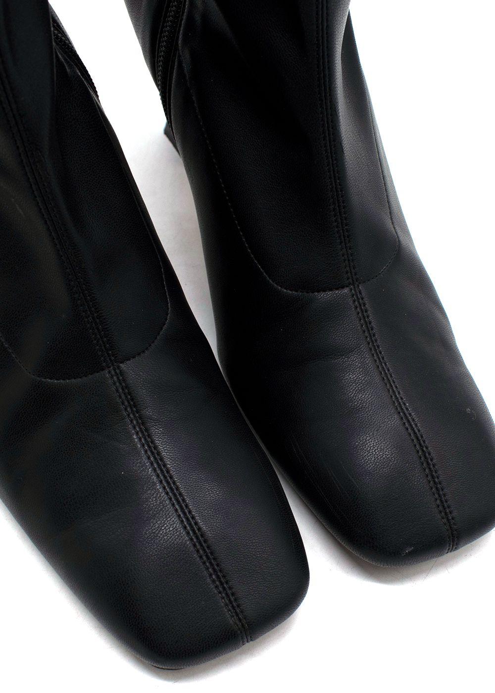 A.W.A.K.E Mode Black Leather Ankle Boots
