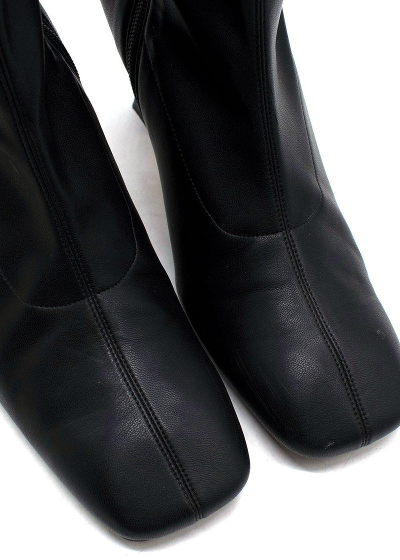 A.W.A.K.E Mode Black Leather Ankle Boots