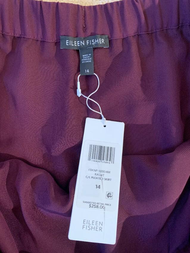Eileen Fisher Pleated Recycled Poly Raisonette Skirt