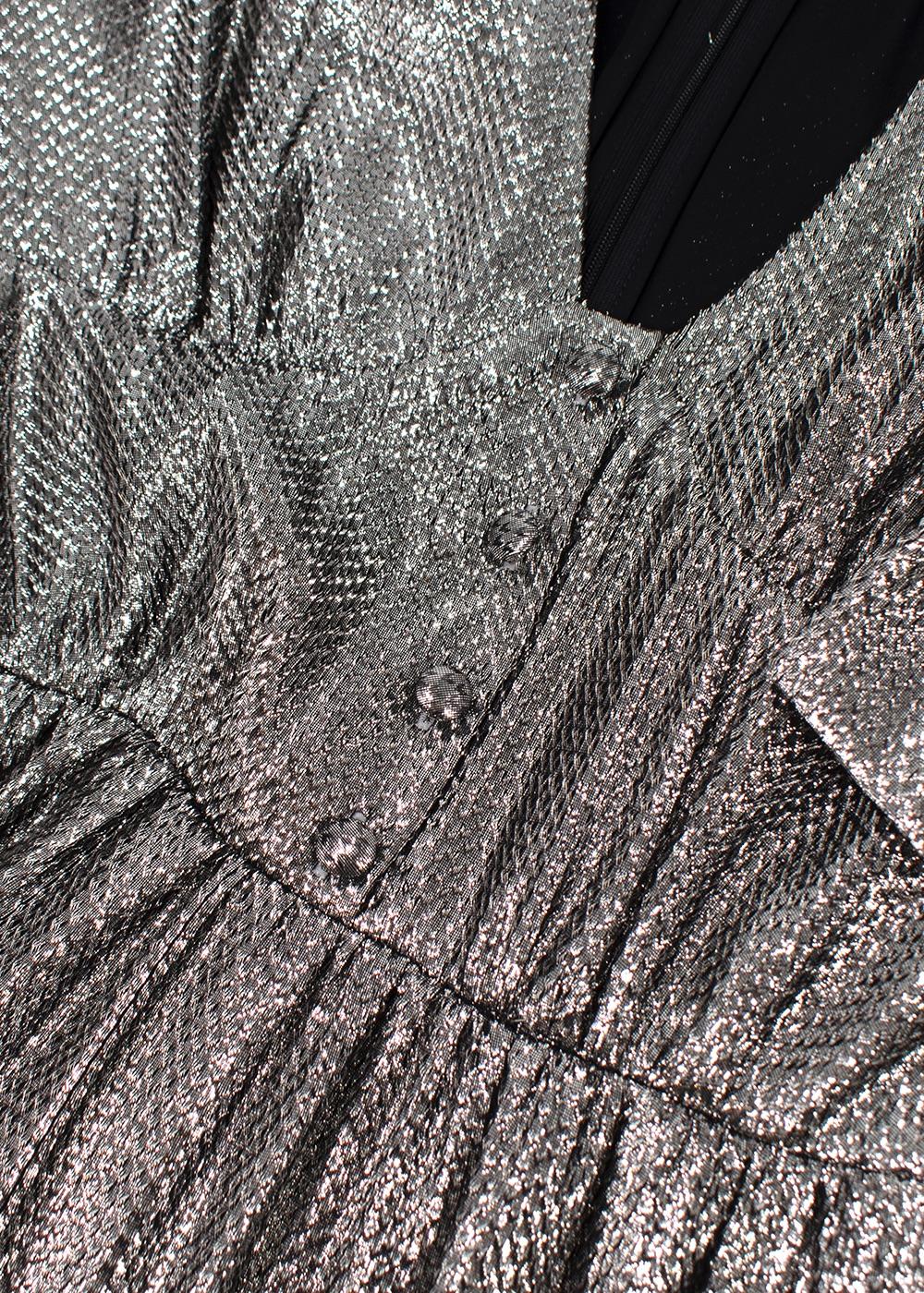 Julie De Libran Metallic Button-Down Tea Dress