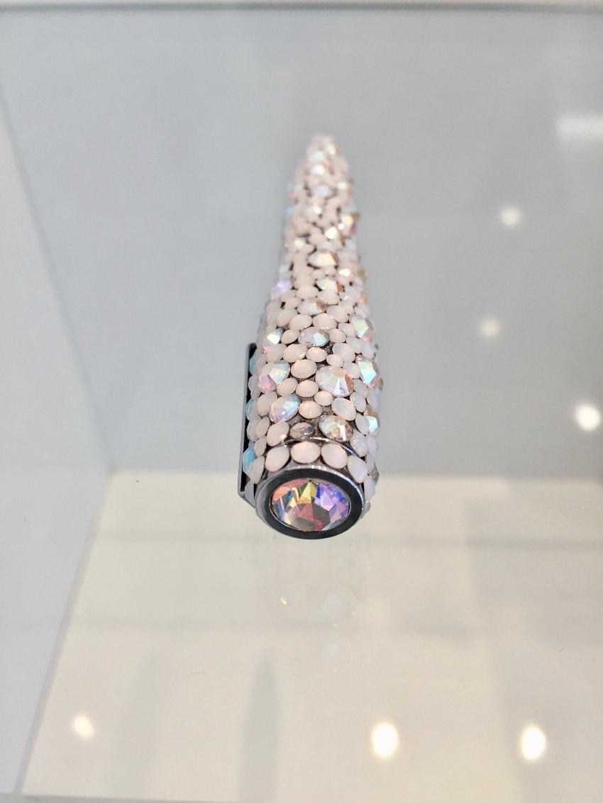 Ambrosia White Silver Iridescent Swarovski Crystal Ball Point Pen