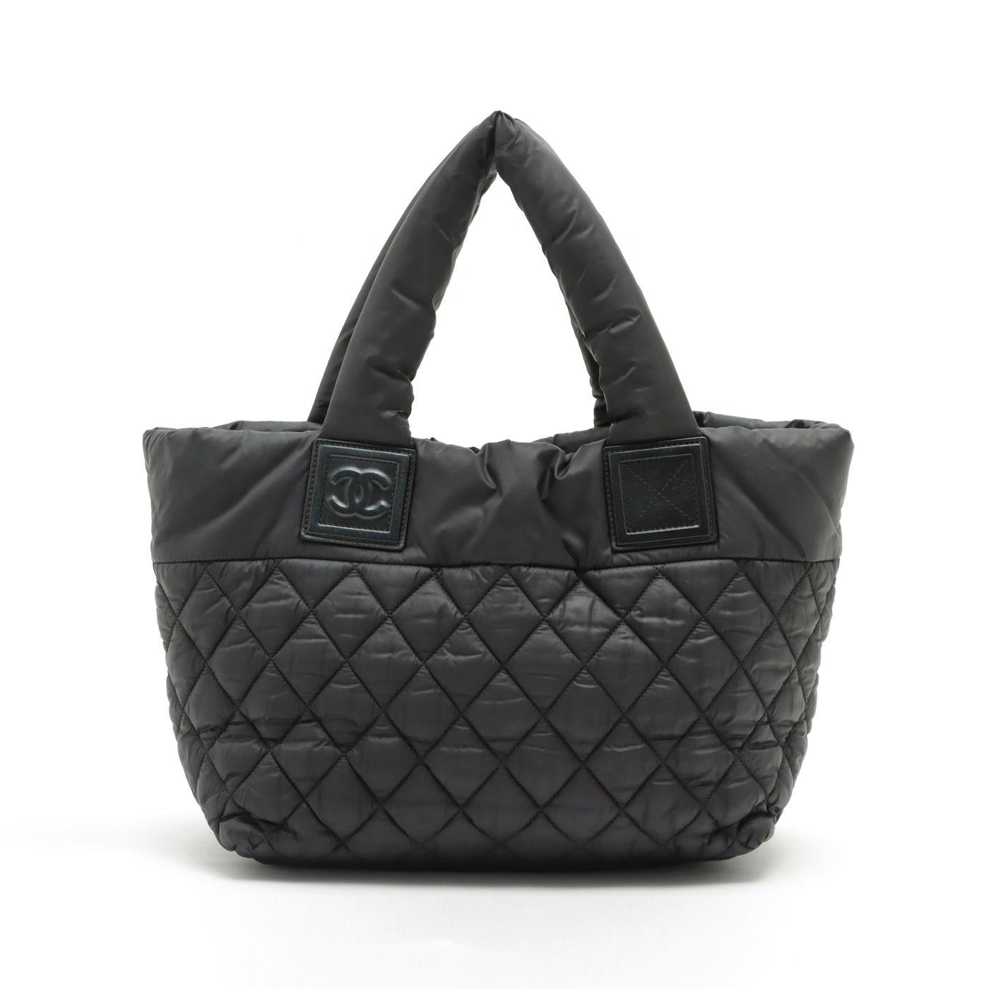 Coco Cocoon Black Nylon Quilted Tote Bag