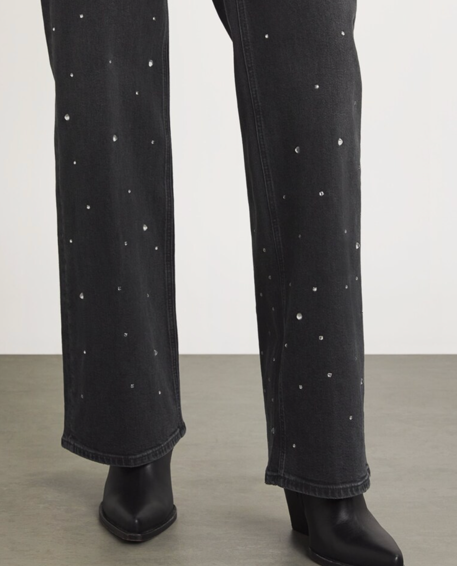 Paige  Sasha Crystal-Embellished Wide-Leg Jeans