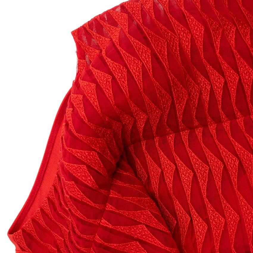 Zuhair Murad Red Mesh Back Sleeveless Dress