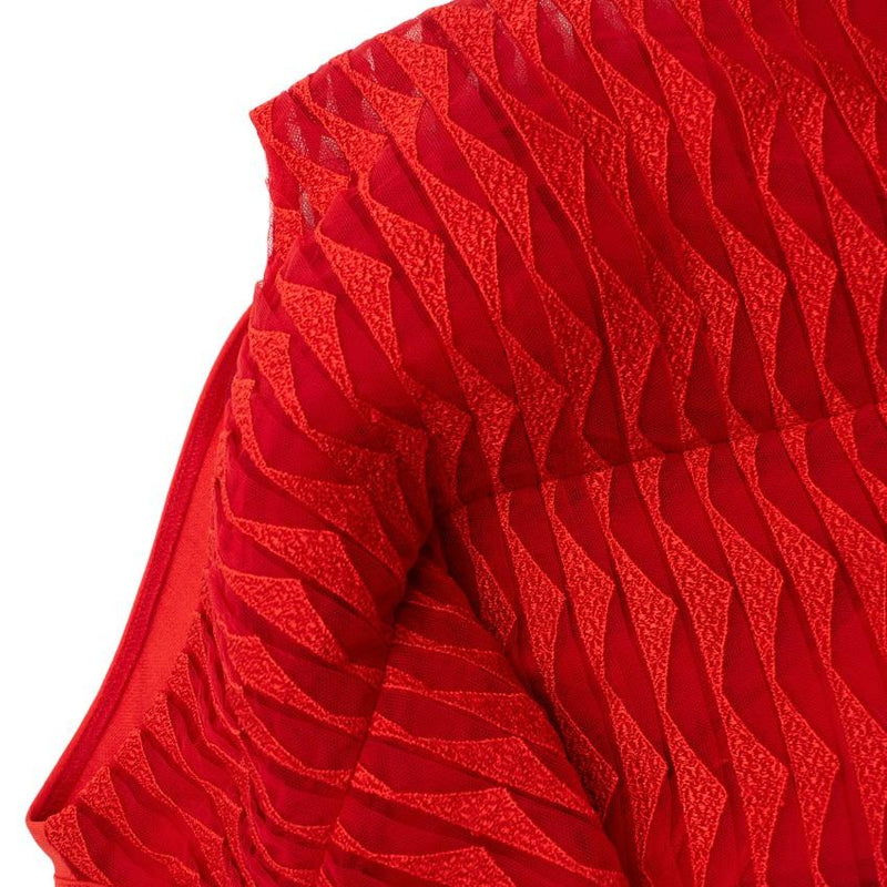Zuhair Murad Red Mesh Back Sleeveless Dress