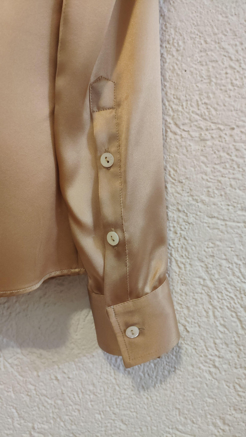 Dolce & Gabbana Champagne Gold Silk Shirt
