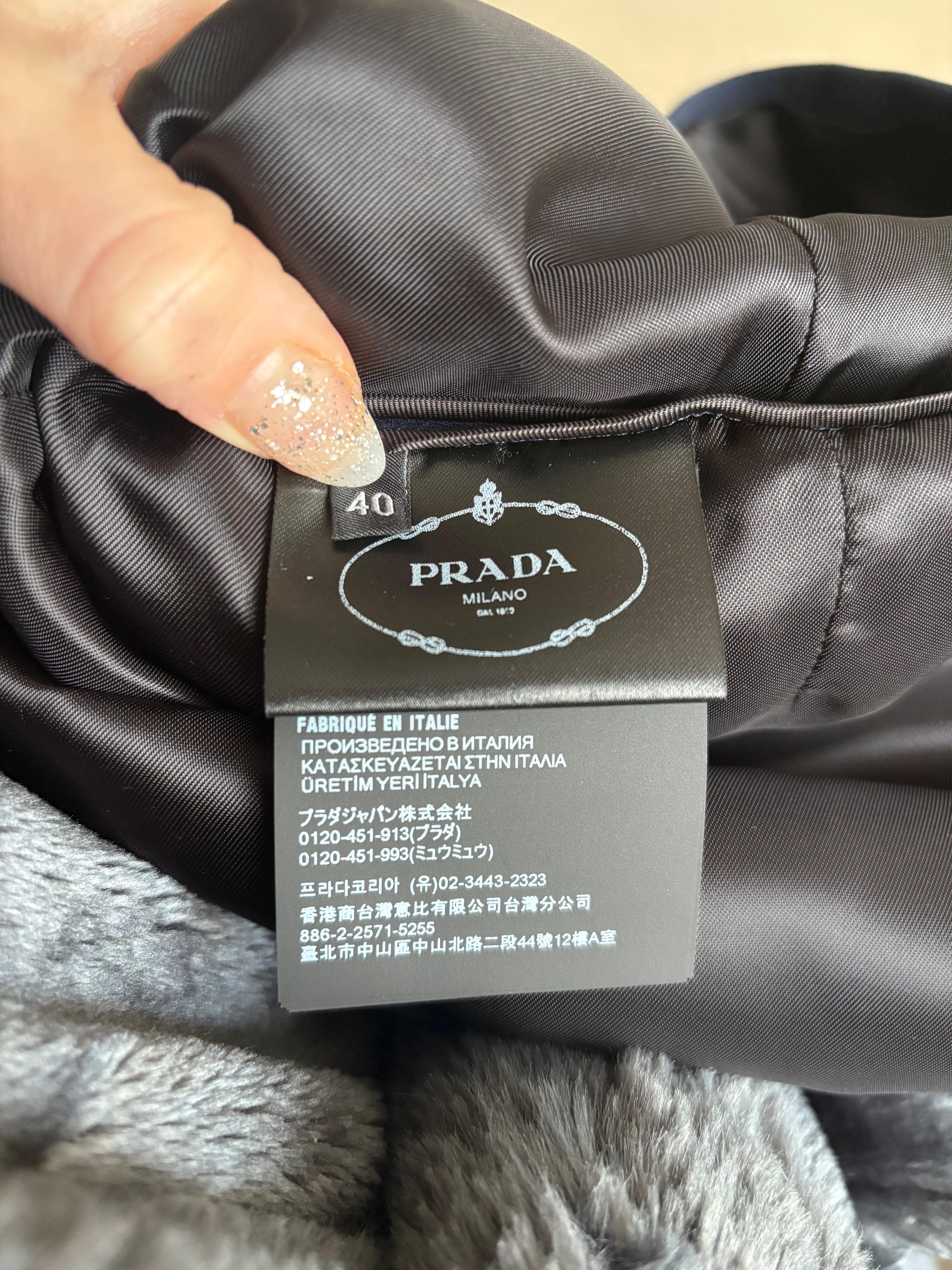 Prada Navy Blue Pocketed Mini Skirt