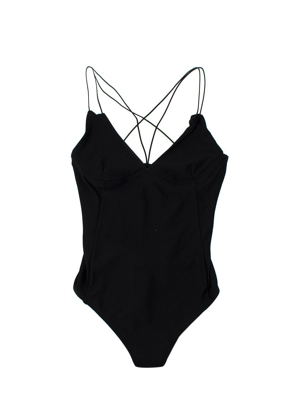 Alix NYC Black Cross Strap Medina Bodysuit