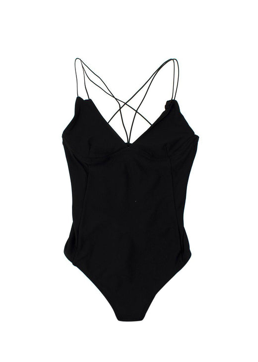 Alix NYC Black Cross Strap Medina Bodysuit