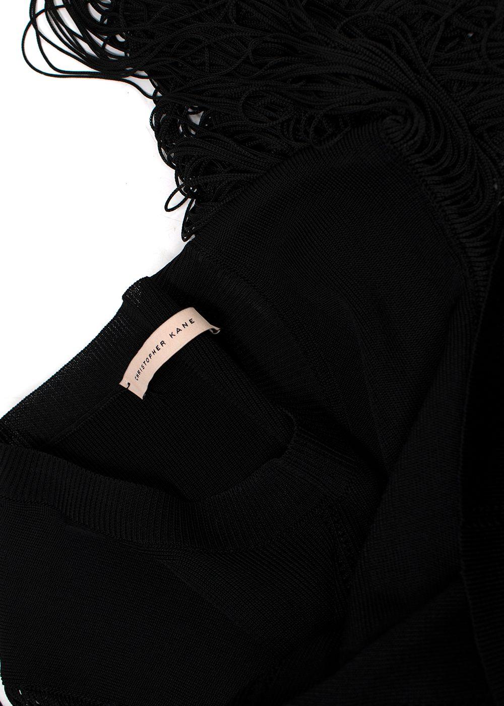 Christopher Kane Black Tassel Sleeved Top