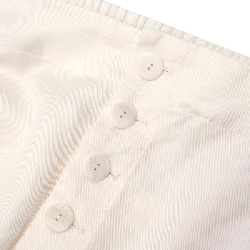 Massimo Dutti Cream Twill Wide Leg Trousers